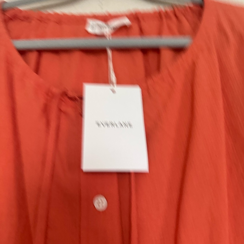 Everlane The Gauze Button Up Top in Soft Orange - Picture 5 of 9